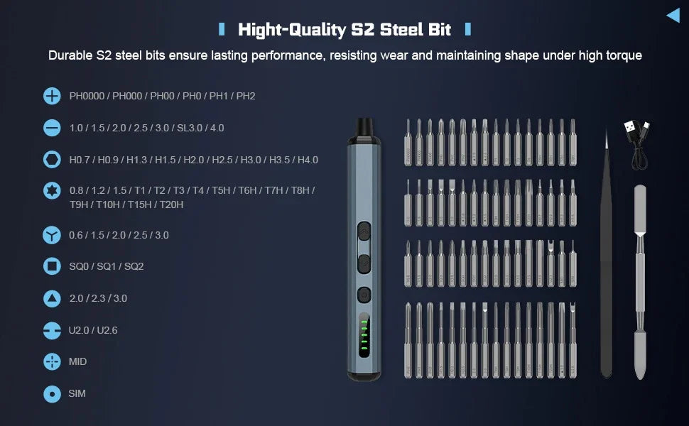 Elektrischer 68-in-1 Schraubendreher Set
